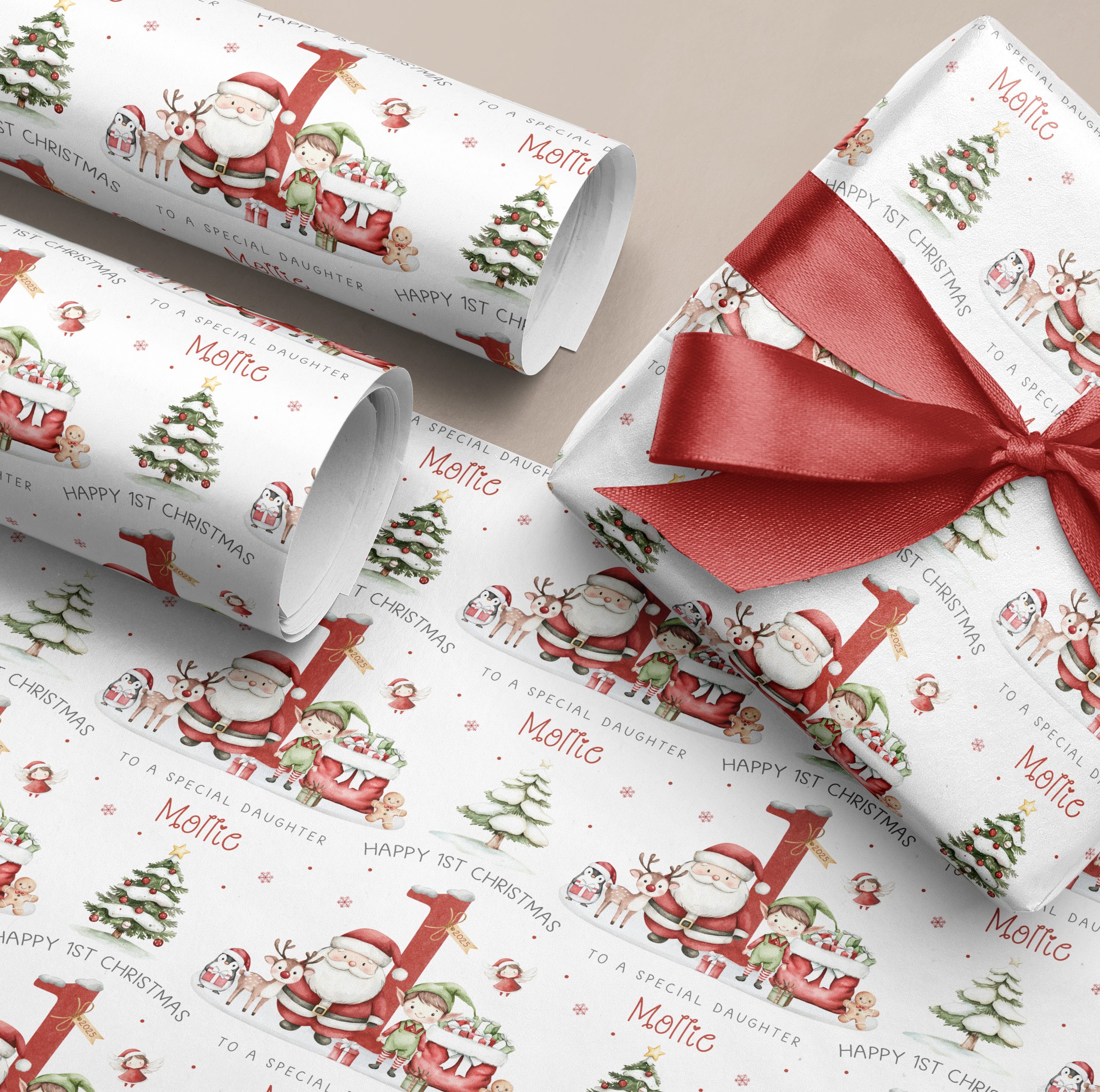 1st Christmas Santa Claus Gift Wrapping Paper