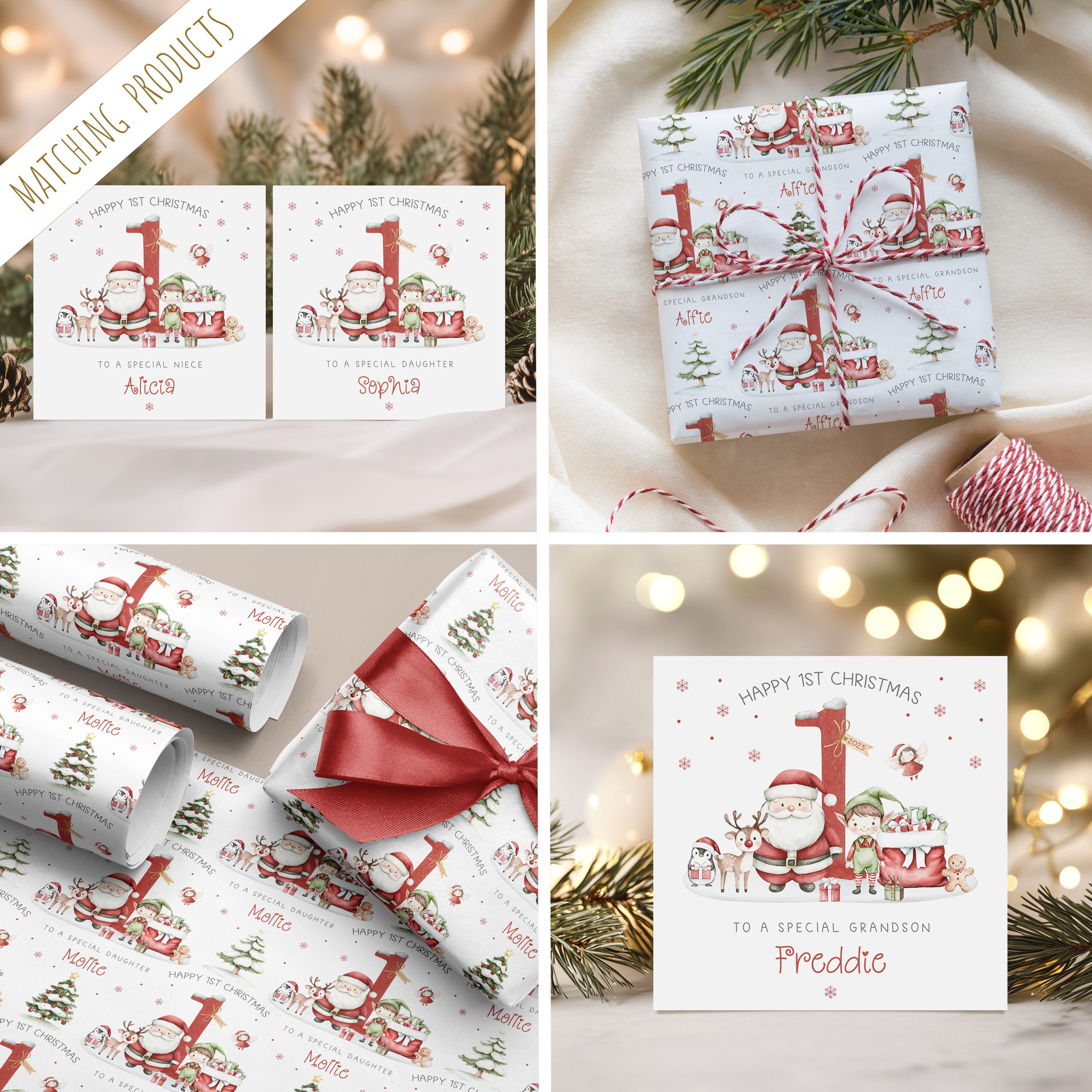 1st Christmas Santa Claus Gift Wrapping Paper