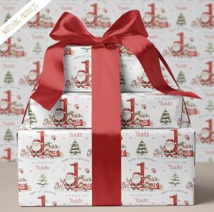 1st Christmas Santa Claus Gift Wrapping Paper