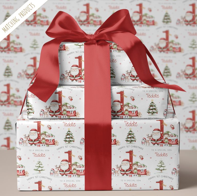 Baby’s 1st Christmas Santa Claus Gift Wrapping Paper