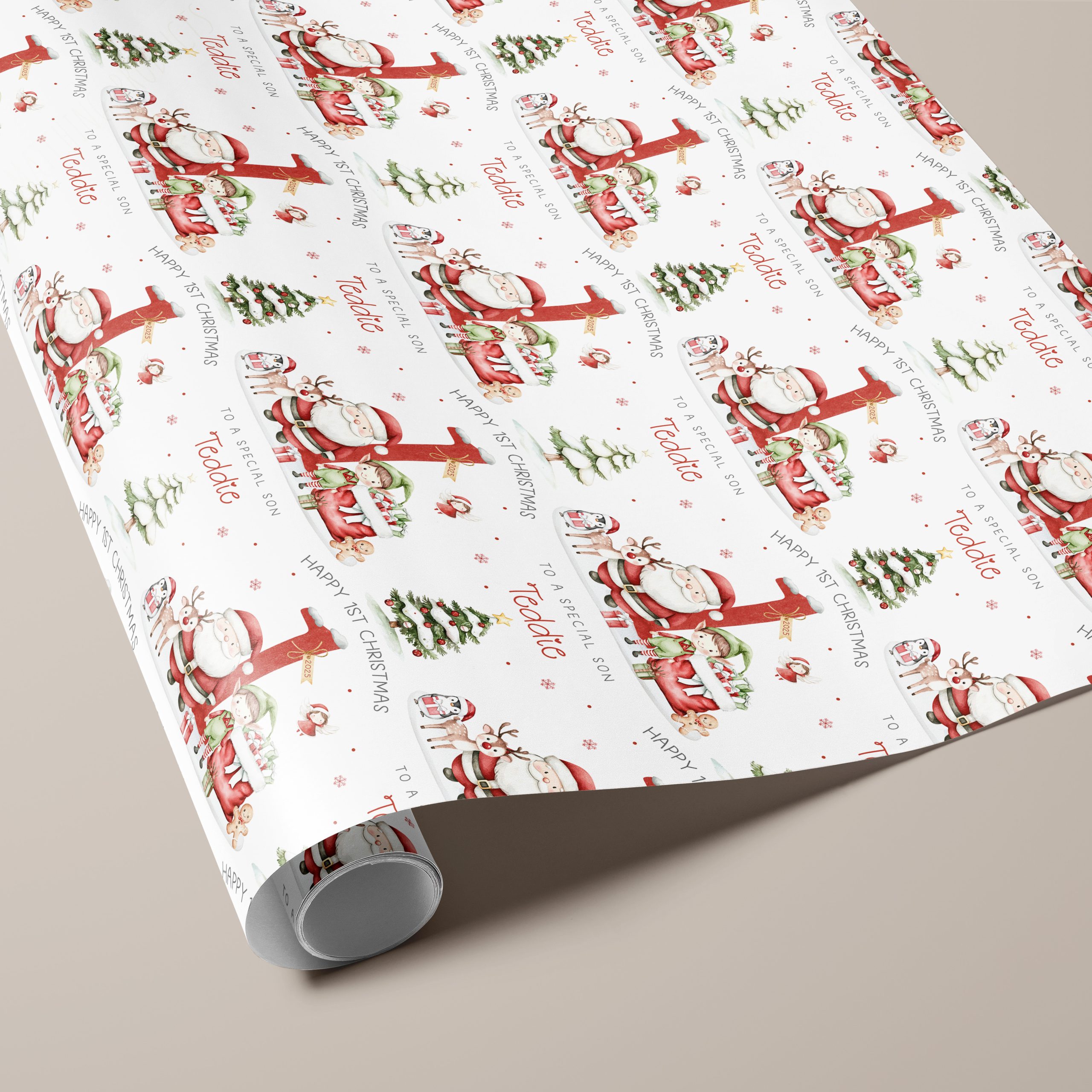 1st Christmas Santa Claus Gift Wrapping Paper