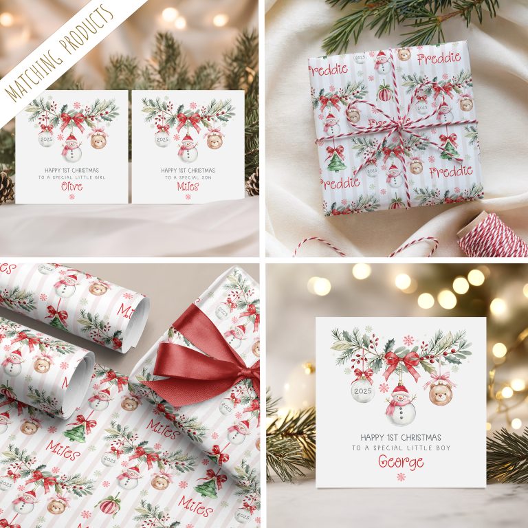 Baby’s Personalised 1st Christmas Card