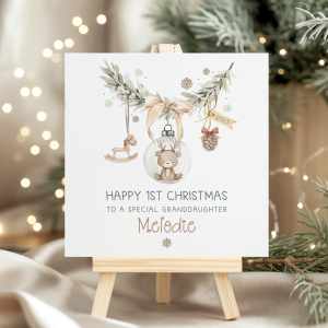 Personalised Teddy Bear Christmas Card