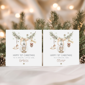 Personalised Teddy Bear Christmas Card