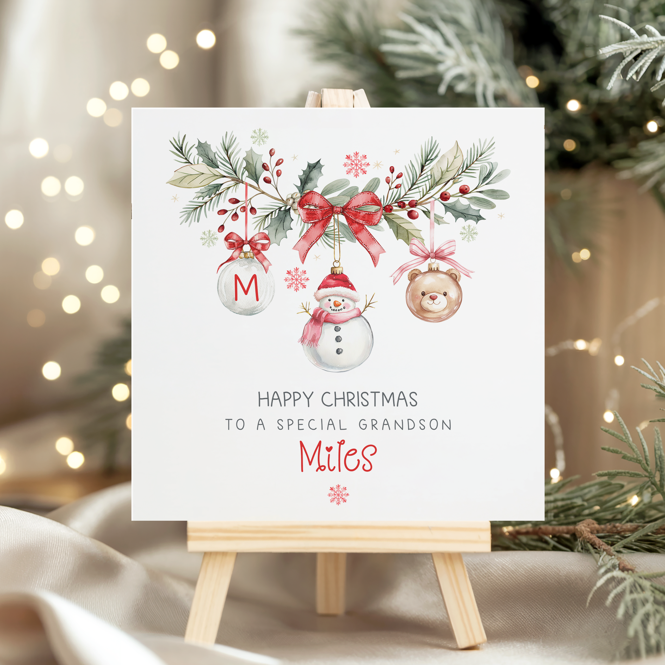 Personalised Snowman Christmas Card