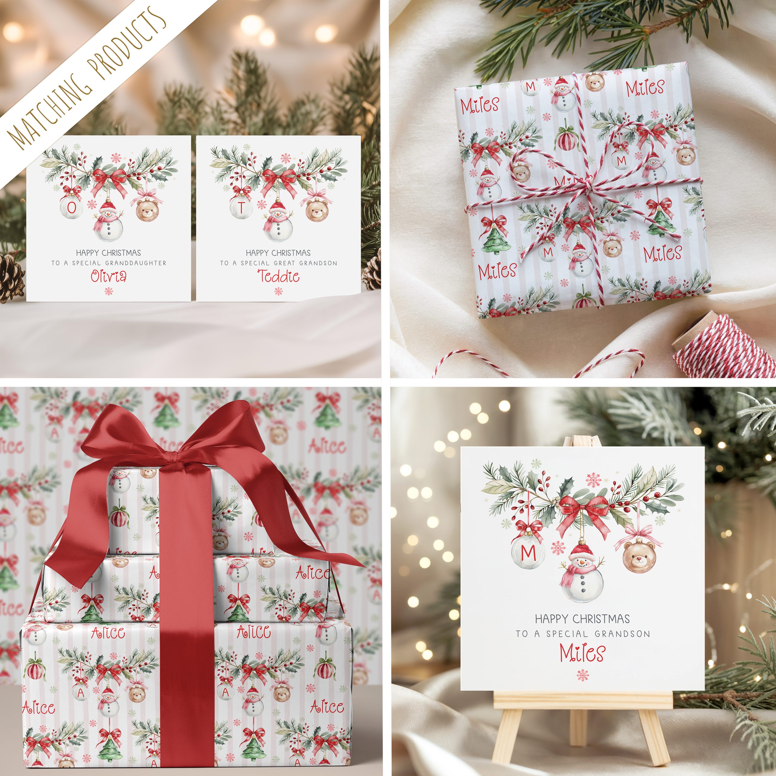 Personalised Christmas Snowman Gift Wrapping Paper