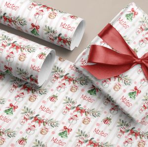 Personalised Christmas Snowman Gift Wrapping Paper