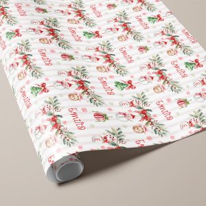 Personalised Christmas Snowman Gift Wrapping Paper