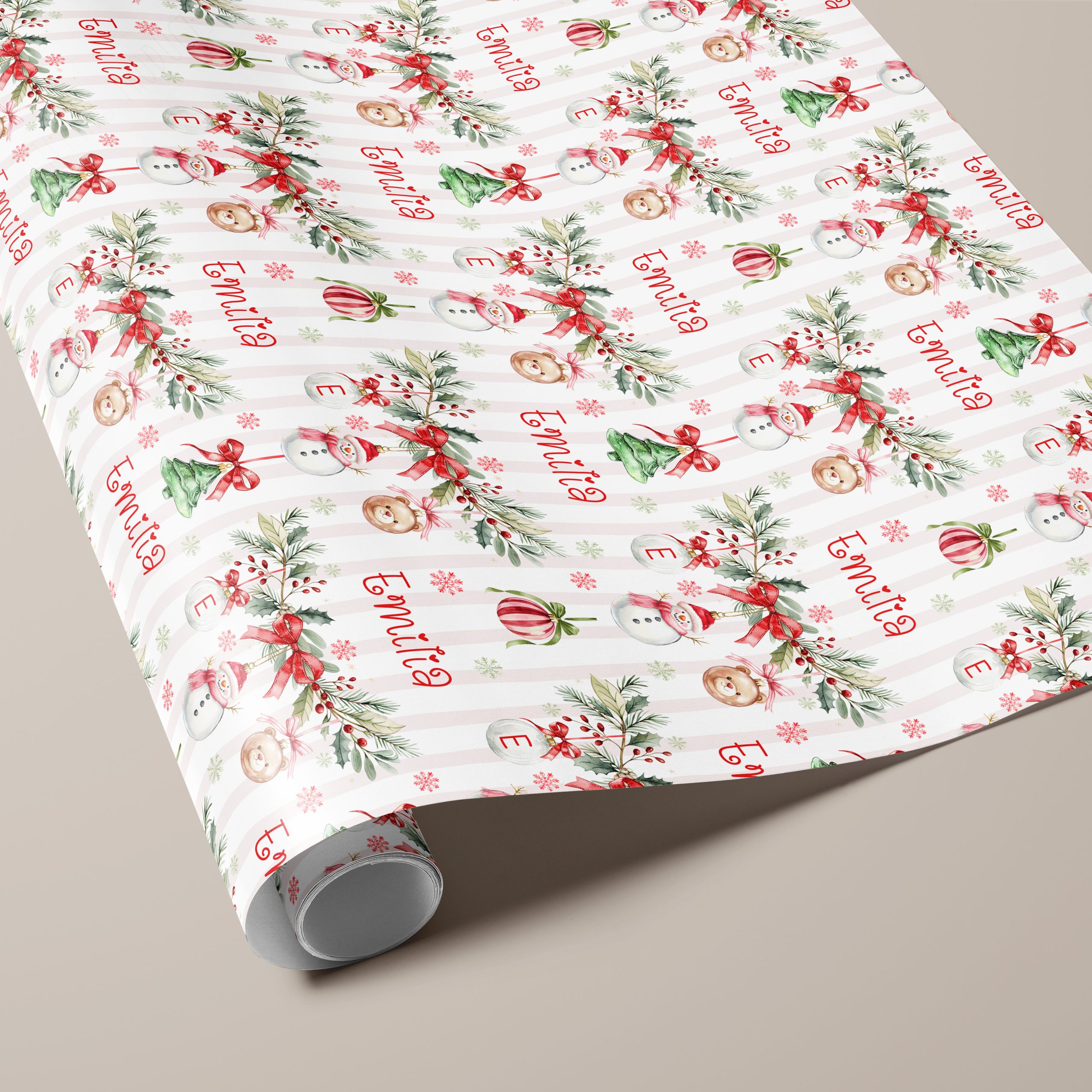 Personalised Christmas Snowman Gift Wrapping Paper