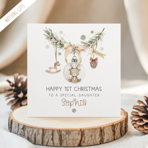 Personalised Teddy Bear Christmas Card