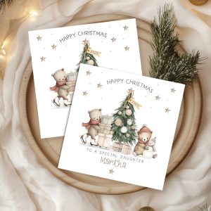 Personalised Teddy Bear Christmas Card