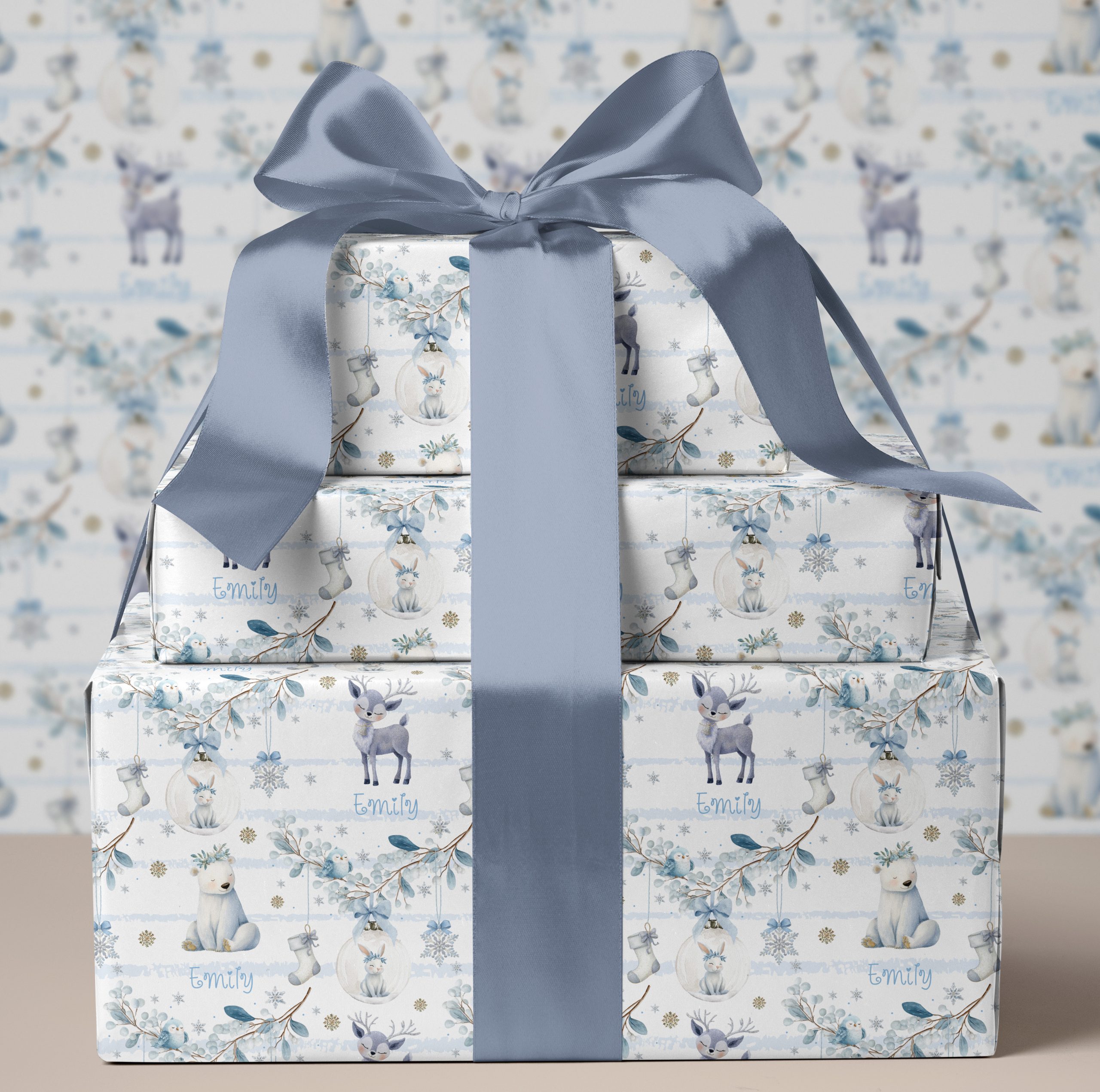 girls personalised christmas wrapping paper