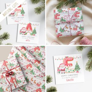 Personalised Santa Claus Cookie Initial Gift Wrapping Paper