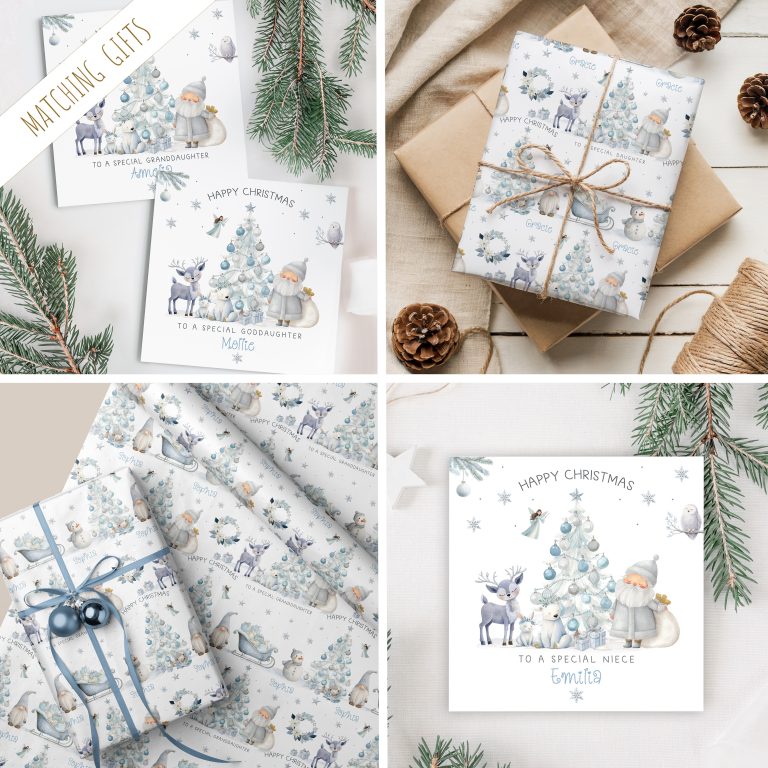 Girls Personalised Frozen Christmas Gift Wrapping Paper