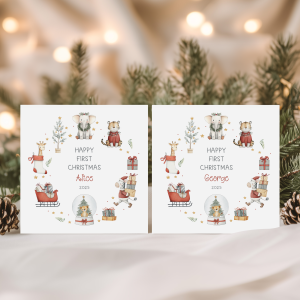 Personalised 1st Christmas Safari Zebra Card