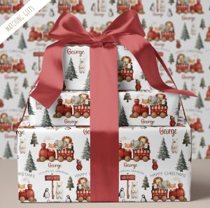 Boys North Pole Polar Express Personalised Gift Wrapping Paper