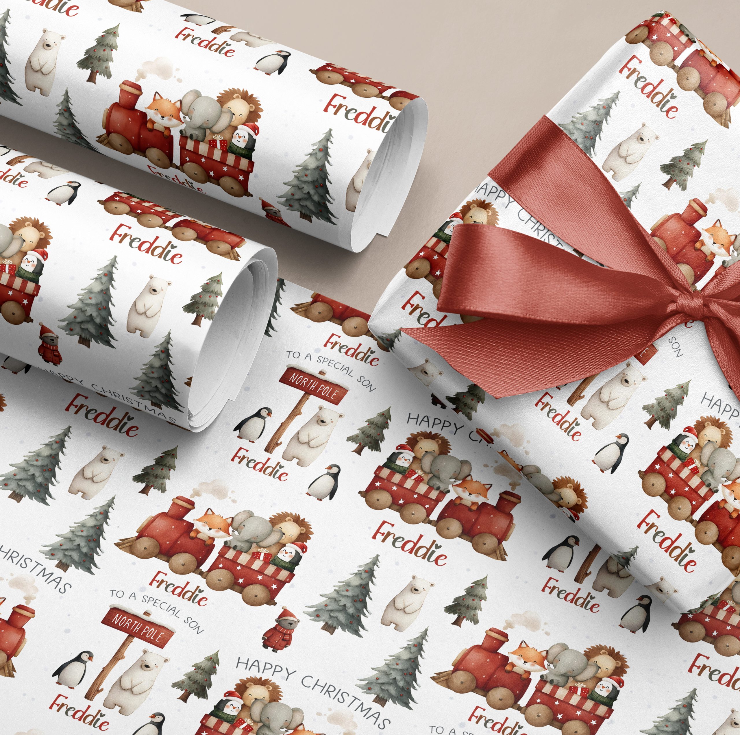 Boys North Pole Christmas Wrapping Paper