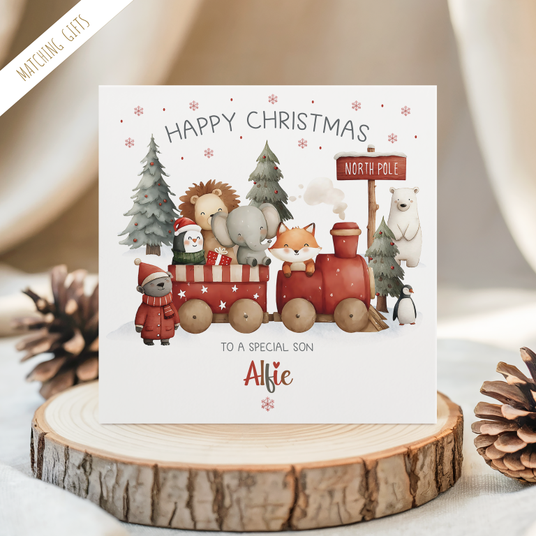 Boys Personalised Polar Express Christmas Card