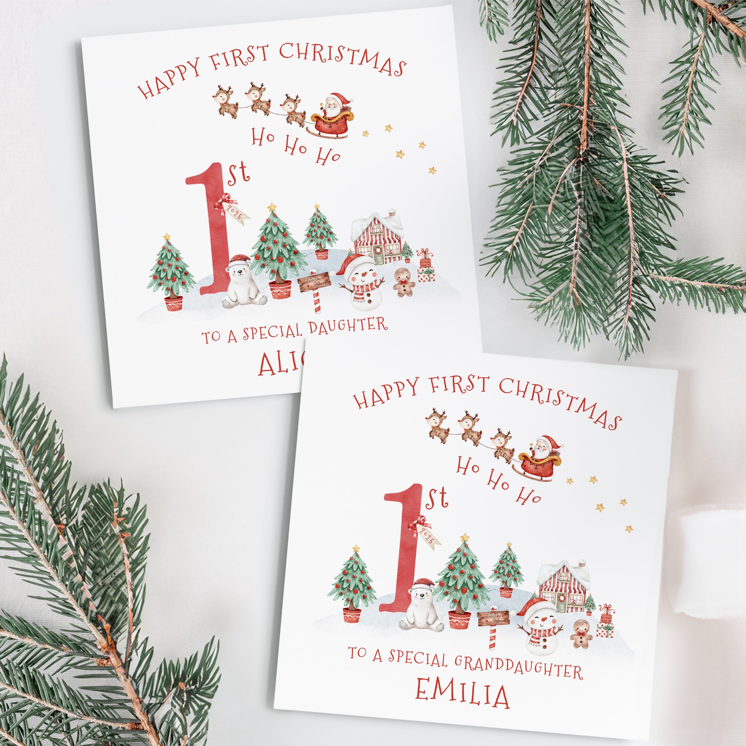 Personalised Baby's 1st Christmas Card