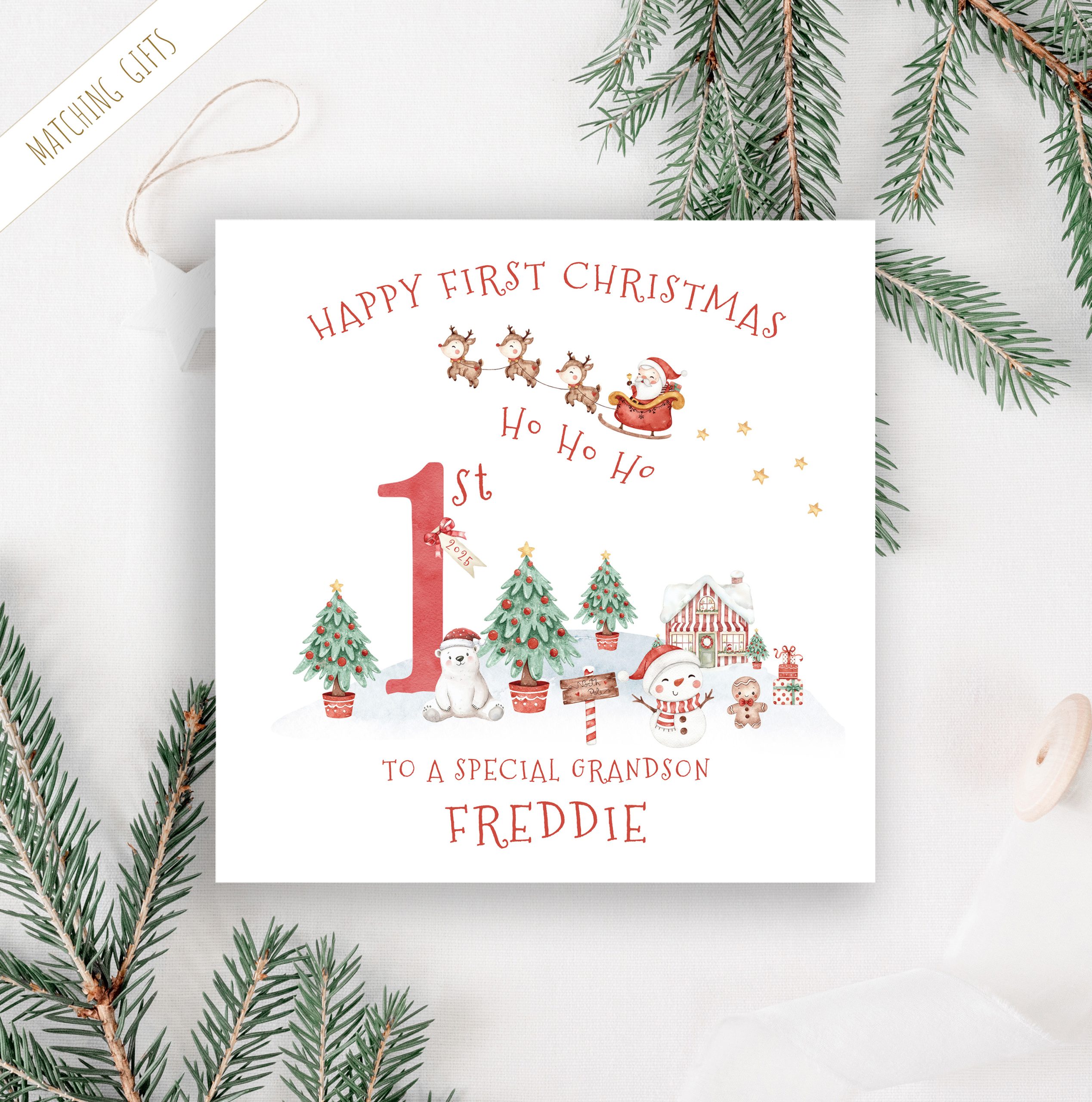 Personalised Baby's 1st Christmas Card