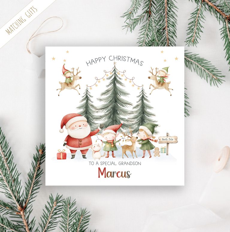 Kids Personalised North Pole Christmas Card