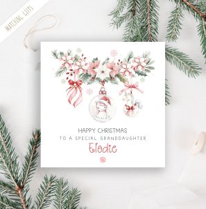 Girls Personalised Unicorn Christmas Card