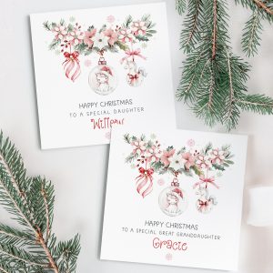Girls Personalised Unicorn Christmas Card