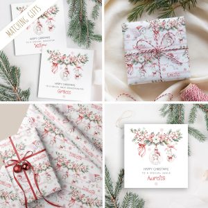 Girls Personalised Unicorn Christmas Gift Wrapping Paper