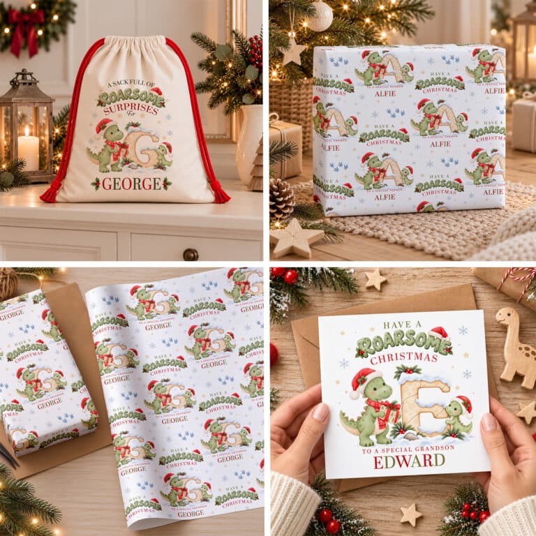 Personalised Dinosaur Christmas Card – Roarsome Christmas Card