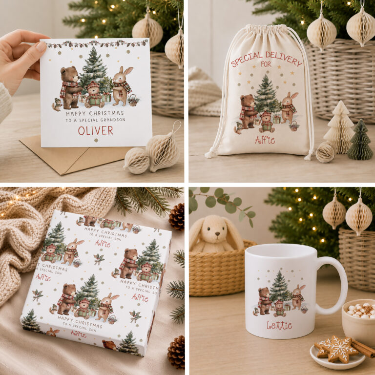 Personalised Woodland Animals Christmas Card