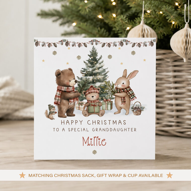Personalised Woodland Animals Christmas Card