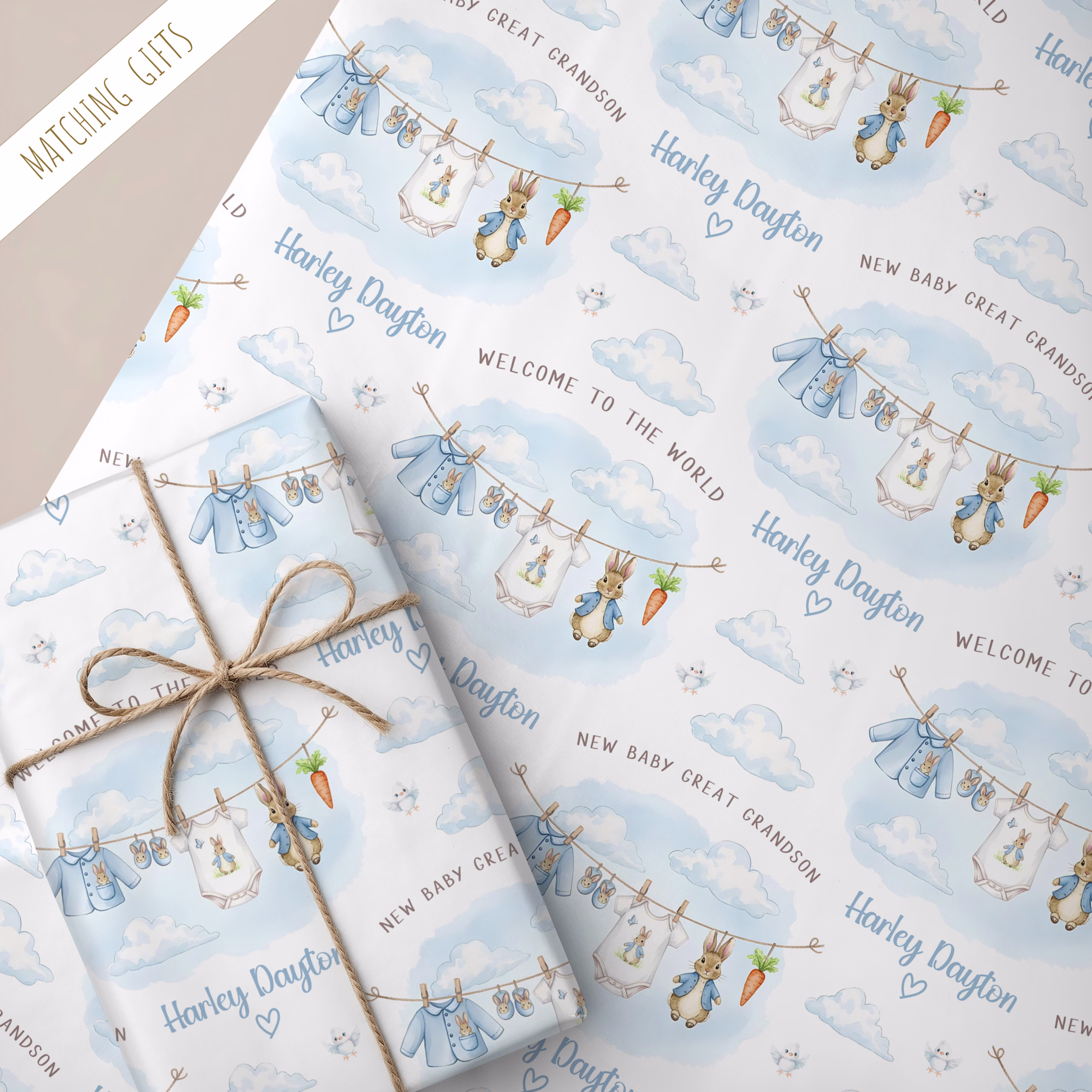 Peter Rabbit New Baby Gift Wrapping Paper