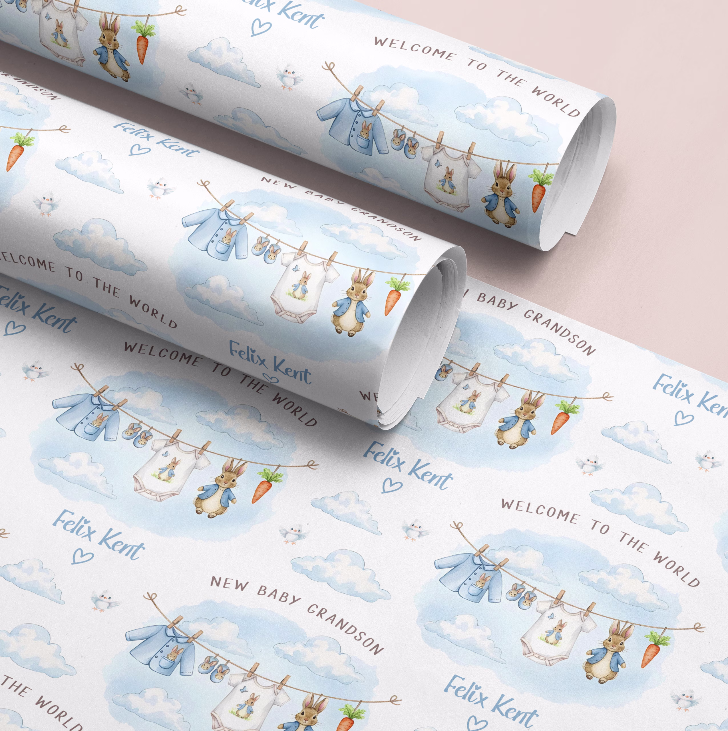 Peter Rabbit New Baby Gift Wrapping Paper