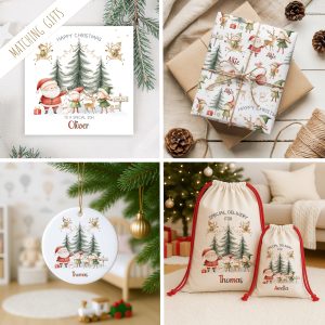 Personalised Santa Claus and Elves Christmas Sack
