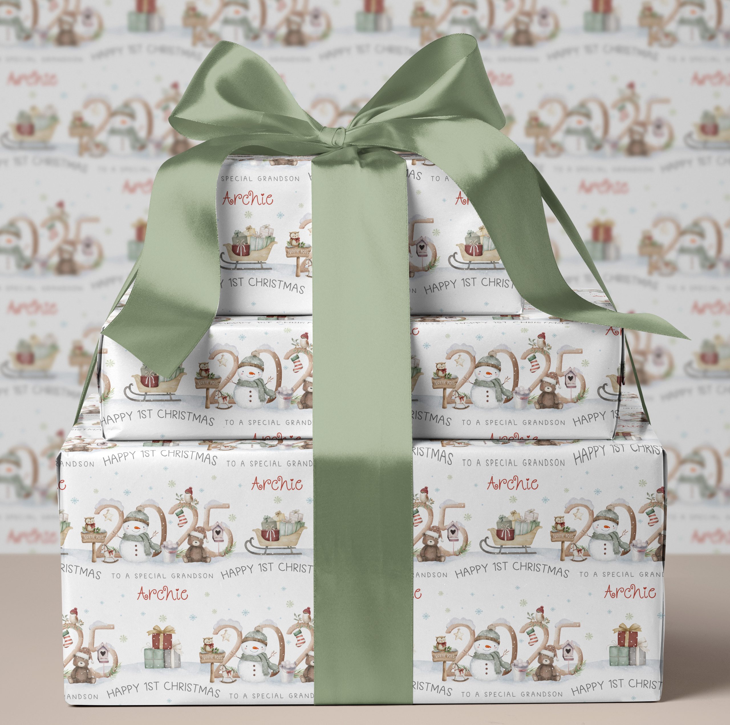 Personalised 1st Christmas Gift Wrapping Paper
