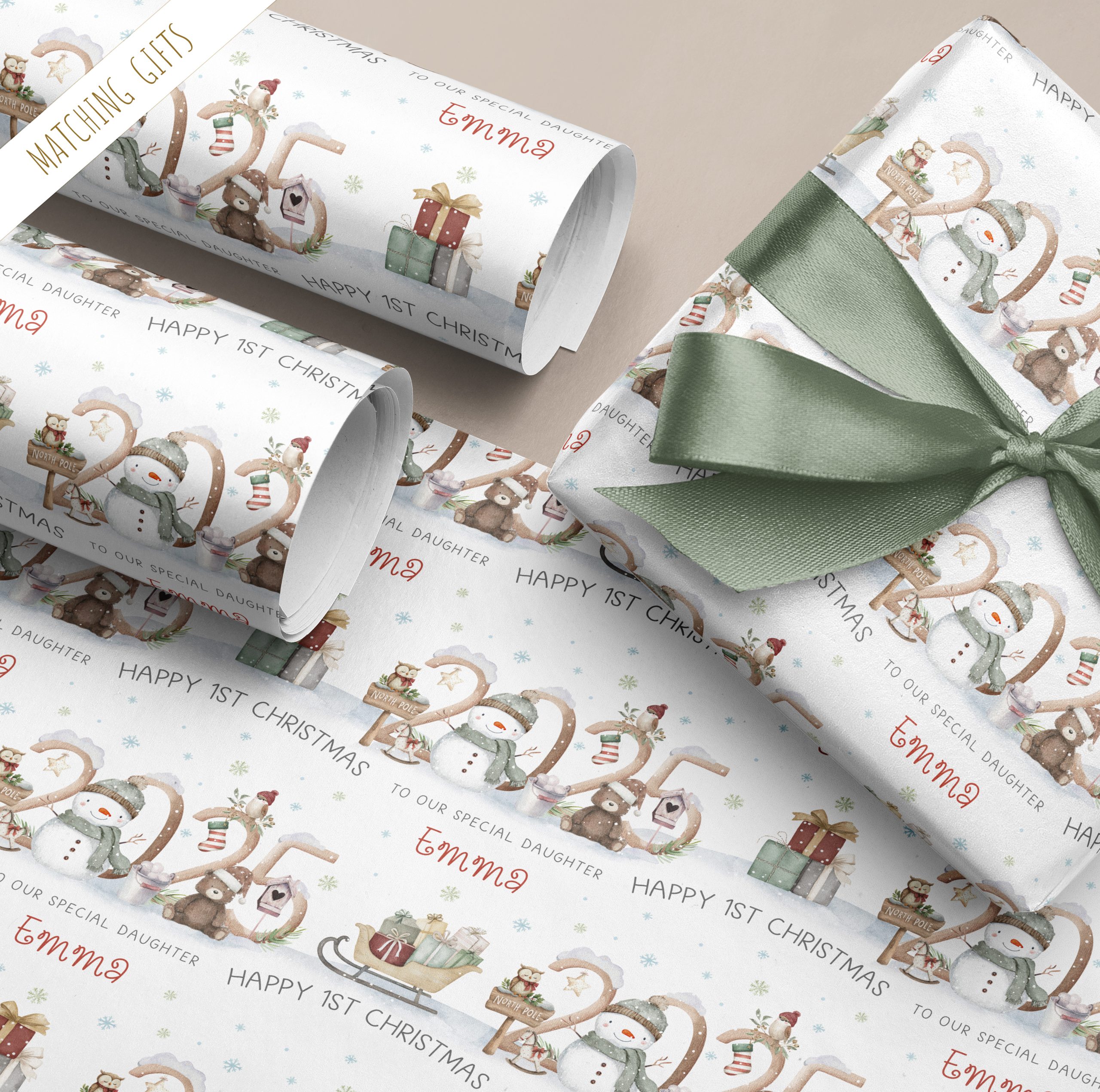 Personalised 1st Christmas Gift Wrapping Paper