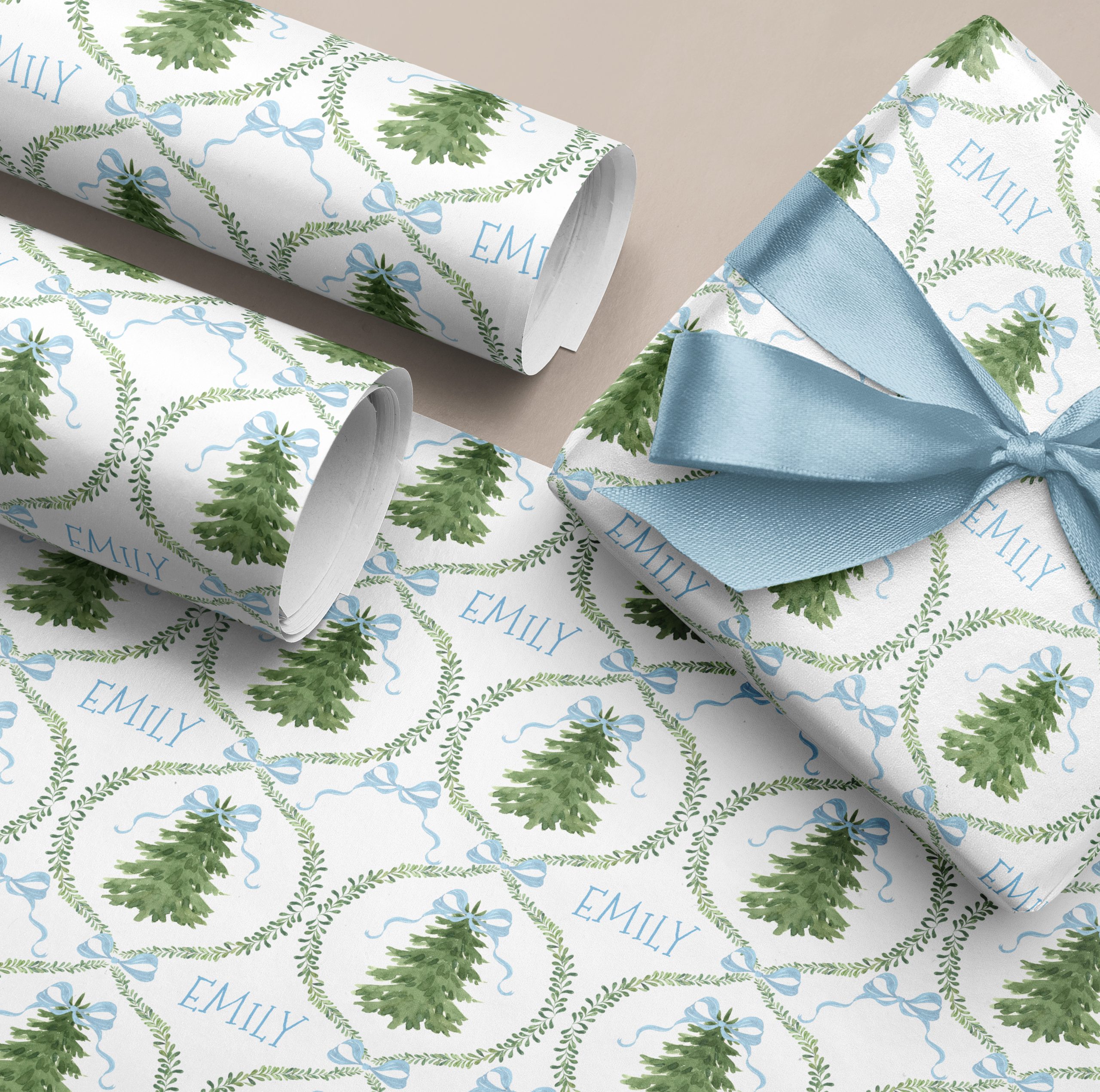 Personalised Christmas Tree Gift Wrapping Paper