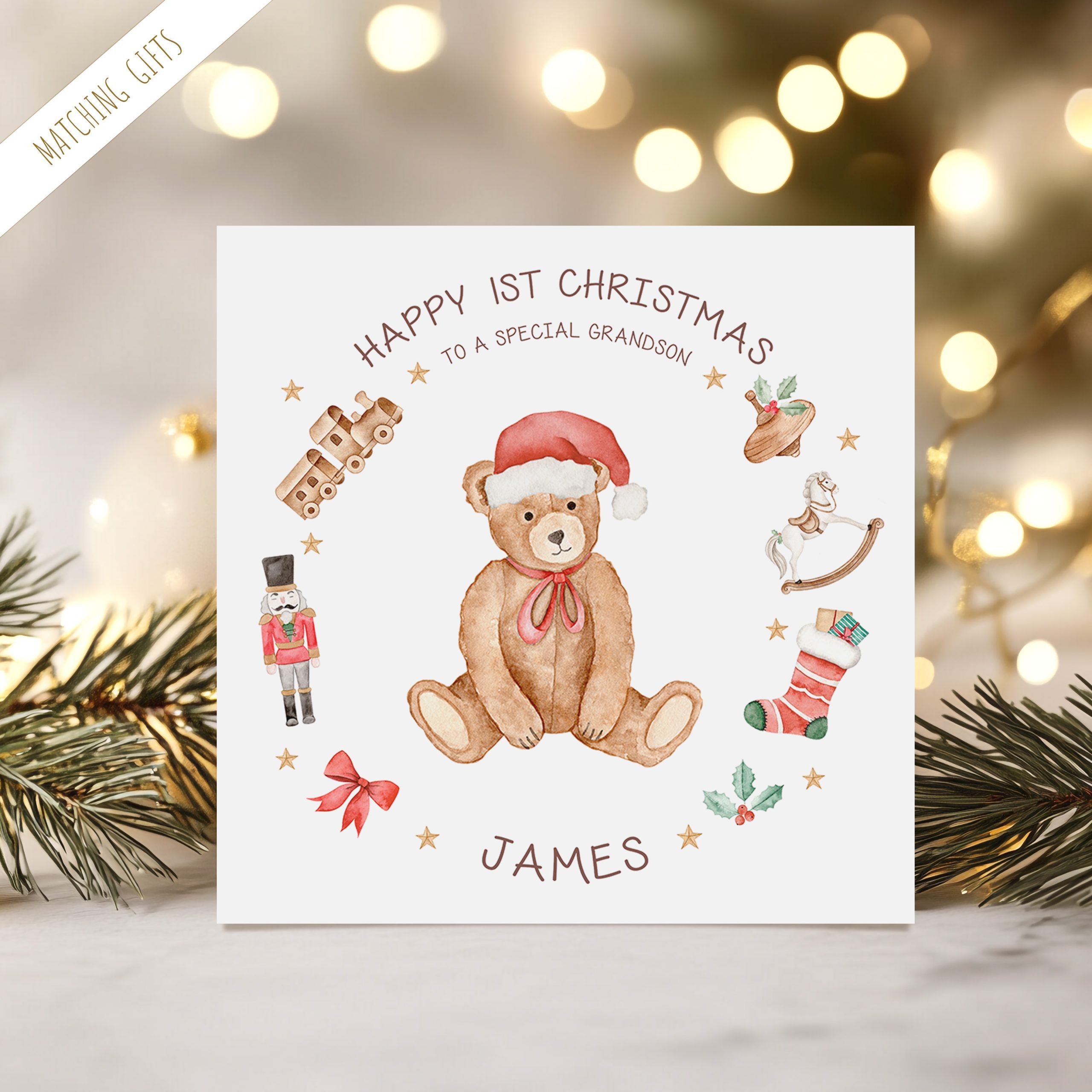 Personalised Baby's 1st Christmas Card