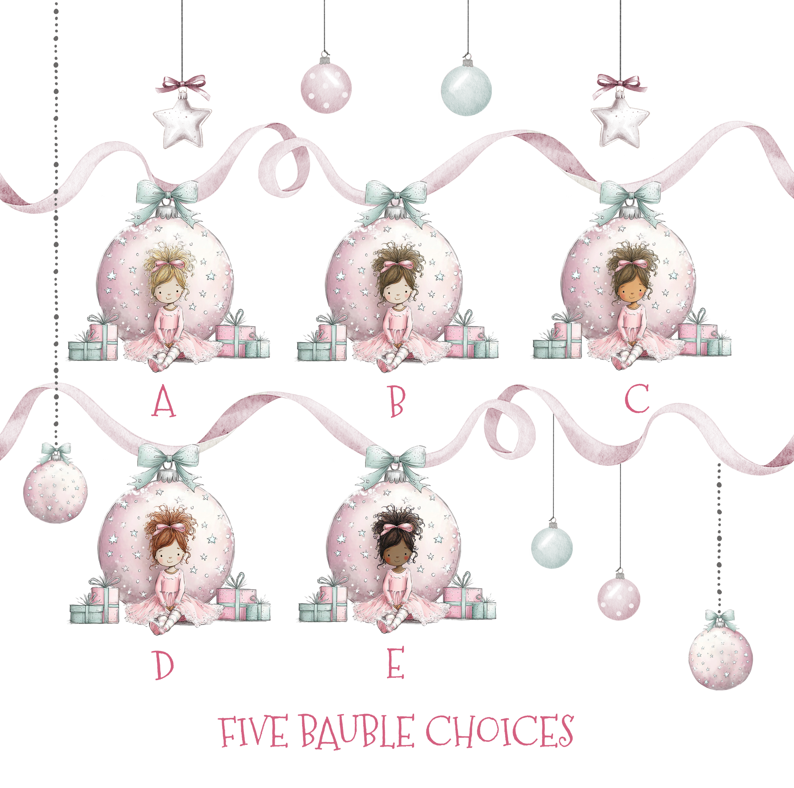 Girls Personalised Pink Christmas Wrapping Paper