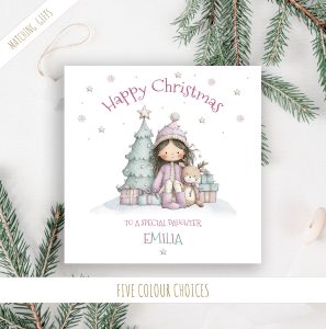 Girls Personalised Christmas Card