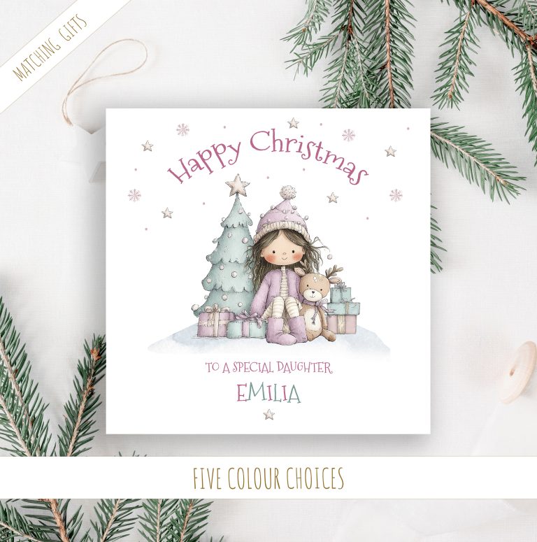 Personalised Girls Christmas Card