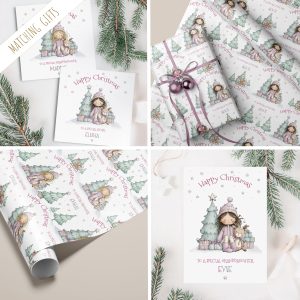 Girls Personalisled Christmas Gift Wrapping Paper