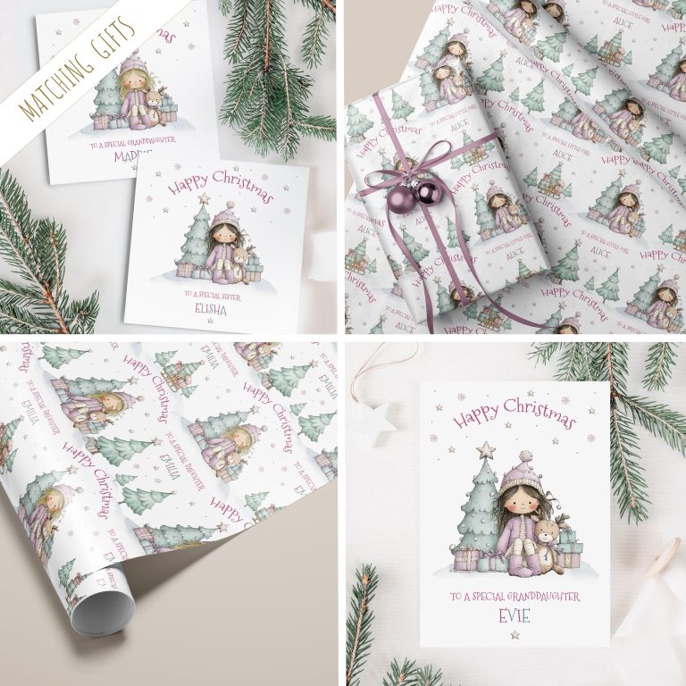 Girls Personalised Christmas Wrapping Paper