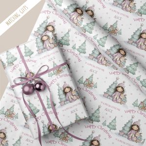 Girls Personalisled Christmas Gift Wrapping Paper