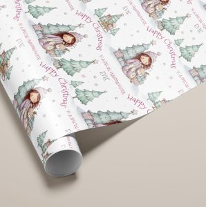 Girls Personalisled Christmas Gift Wrapping Paper