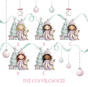 Girls Personalised Christmas Card