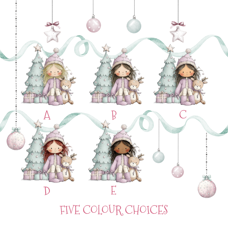 Personalised Girls Christmas Card