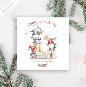 Personalsied Gnome Christmas Card