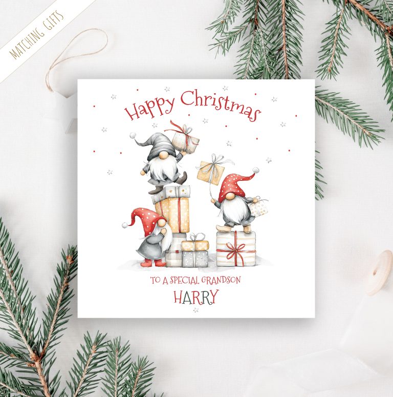 Personalised Gnome Christmas Card