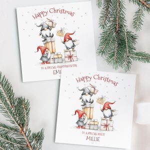 Personalsied Gnome Christmas Card